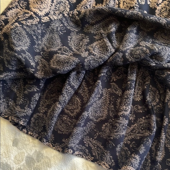 Wishlist Black and Cream Paisley Ruffled Bohemian Hippie Mini Dress - Picture 10 of 13